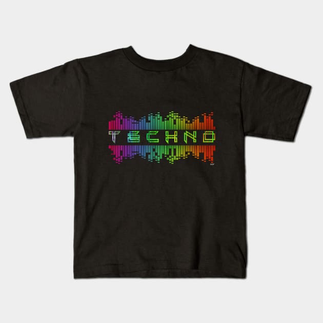 Techno Lover Equalizer EDM Music Festival Kids T-Shirt by shirtontour